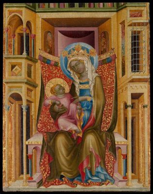  The Virgin and Child Enthroned :  Illuminating Golds and Sacred Serenity