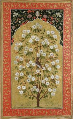  The Mughal Garden :  A Miniature Painting Overflowing with Lush Botanical Detail and Delicate Architectural Wonder